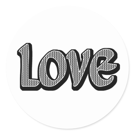 Houndstooth Small Love Classic Round Sticker