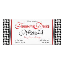 Houndstooth Thanksgiving Dinner Invitations