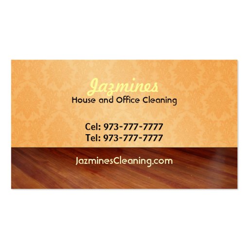 House and Office Cleaning business cards (back side)
