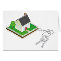 House attached to keys as keyring cards
