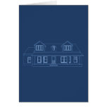 House: Blue Print Drawing: Greeting Card