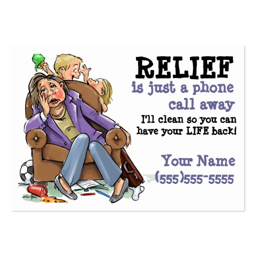 House cleaning business card (front side)