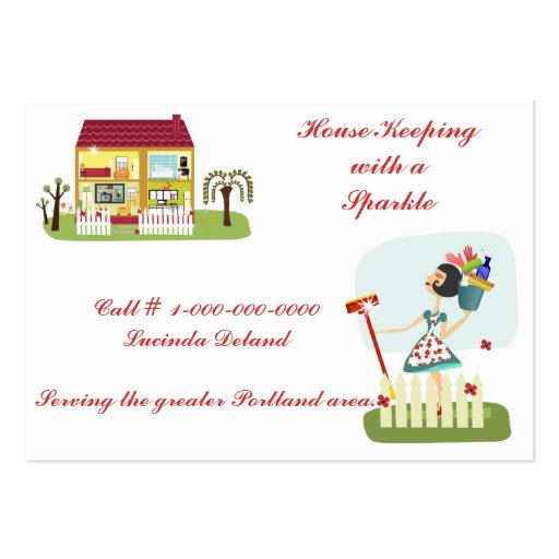 House Cleaning Business Card (back side)