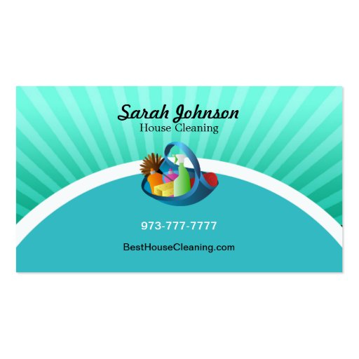 House Cleaning Business Card Template (front side)
