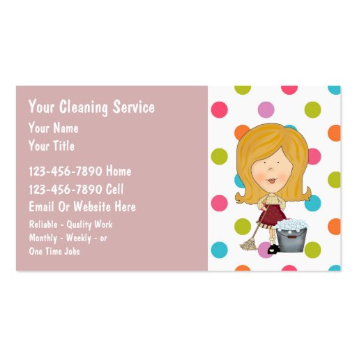 House Cleaning Business Cards (front side)
