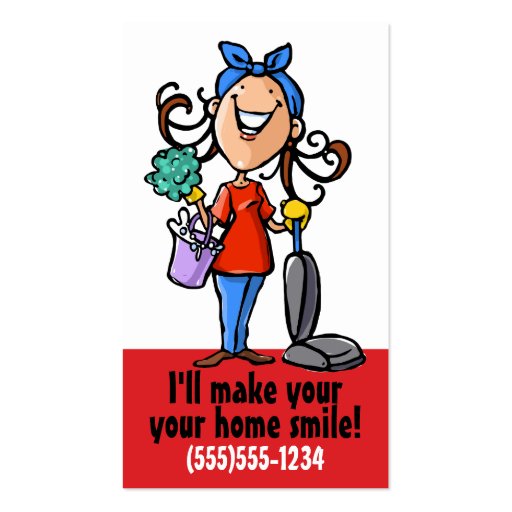 House Cleaning. Cleaner Promotional business card