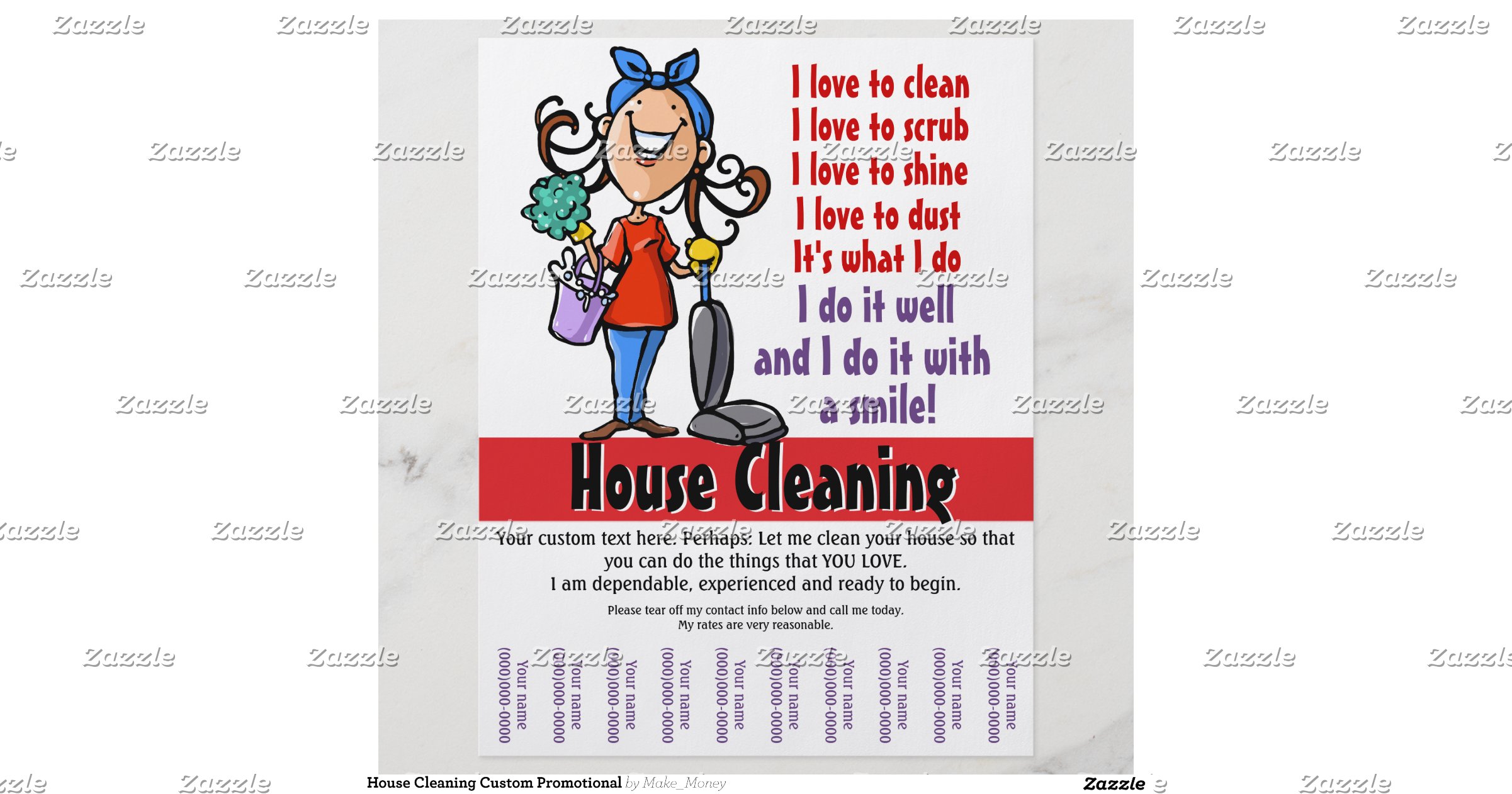 House Cleaning Custom Promotional 8.5" X 11" Flyer Zazzle