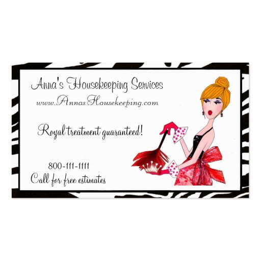 House Cleaning Diva Business Cards (front side)