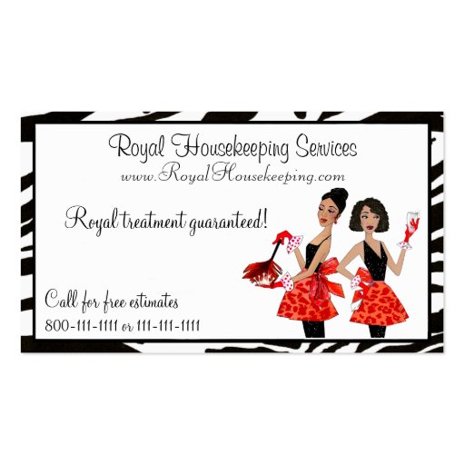 House Cleaning Diva Business Cards (front side)