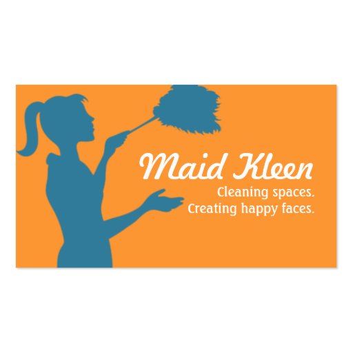 House Cleaning Housekeeper Maid Business Card Templates (front side)