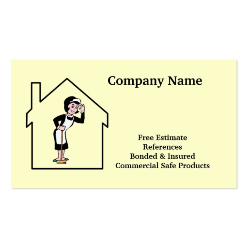 House Cleaning & Maid Services Business Card (front side)