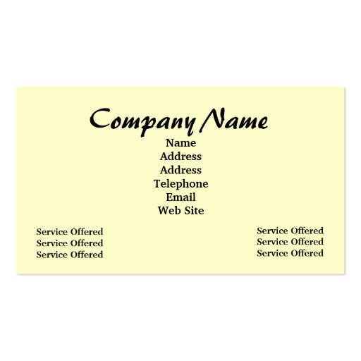 House Cleaning & Maid Services Business Card (back side)