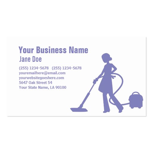 House Cleaning Service Business Card 3 (front side)
