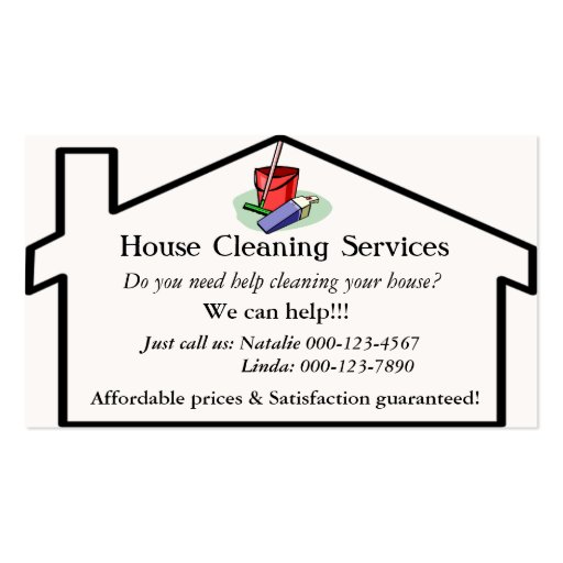 House Cleaning Services Business Card Template