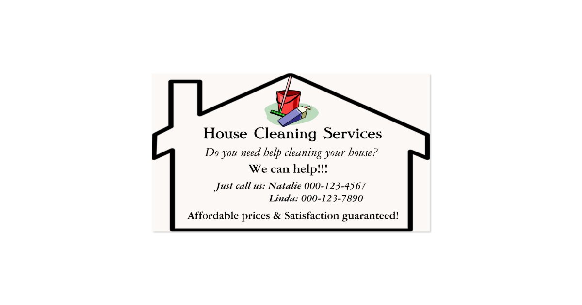 house cleaning services business card template zazzle house cleaning business card