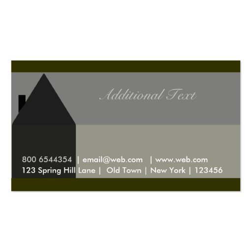 House Construction  Black & Gray Business Card (back side)