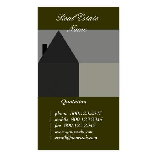 House Construction  Black & Gray Business Card (front side)