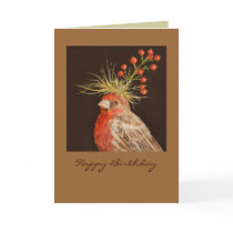 house finch, Happy Birthday Card
