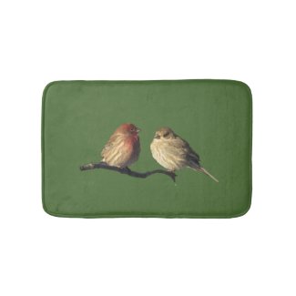 House Finch Lovebirds Bath Mats