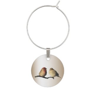 House Finches Wine Charm