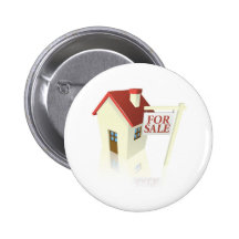 House for sale graphic pinback buttons