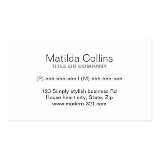 House heart real estate agent interior decorator business cards (back side)