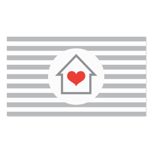 House heart real estate agent interior decorator business cards (front side)