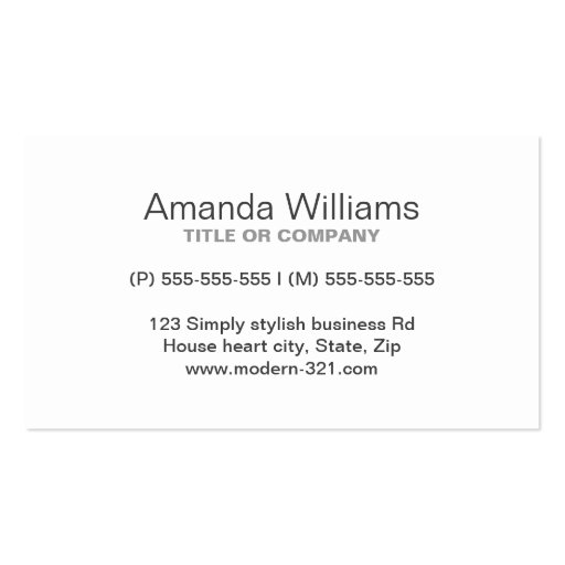 House heart real estate agent interior decorator business card (back side)