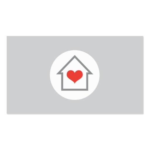 House heart real estate agent interior decorator business card