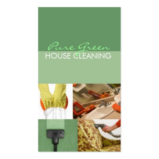 House Home Cleaning Housekeeping Service Business Card Templates (front side)