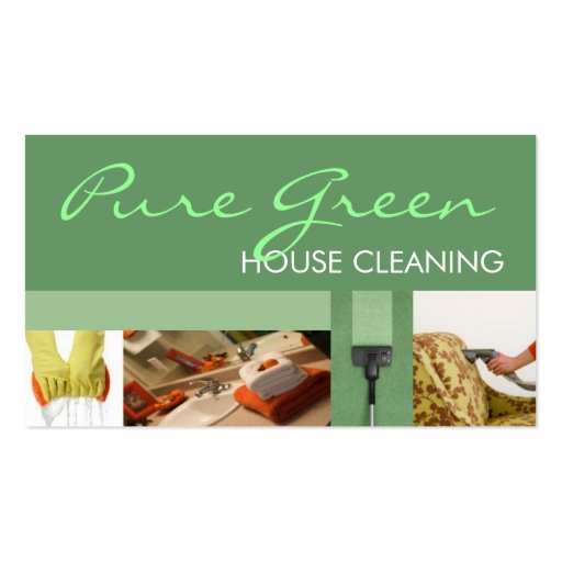 House Home Cleaning Housekeeping Service Business Card Template (front side)