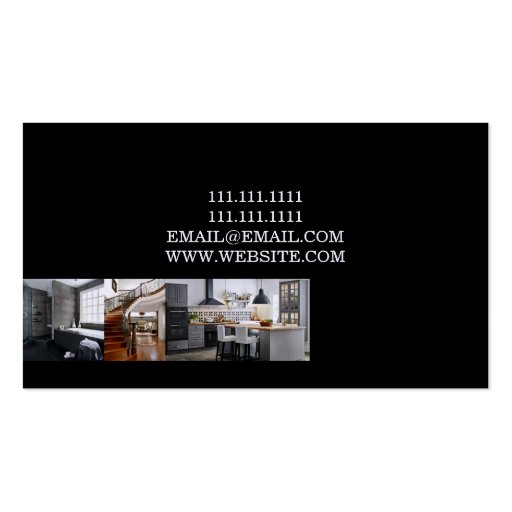 House Home Remodeling Contractor Construction Business Cards (back side)