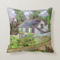 House in Auvers,Vincent van Gogh Throw Pillows