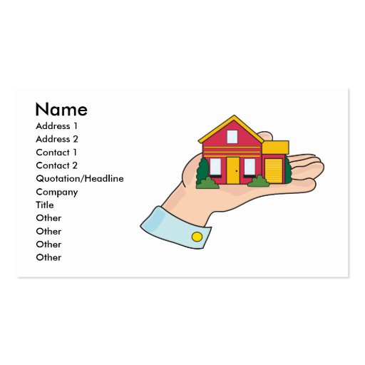 House in Hand Business Card Template