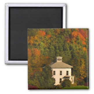 House in New England Autumn Magnet