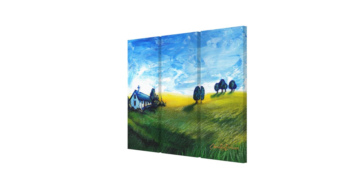 House in the Countryside Triptych Canvas Print Zazzle