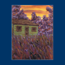 House in the grass postcards