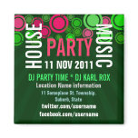 House Music Party Event Promotional Magnet