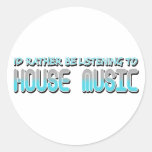House Music Round Sticker