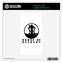 House of Geekery Logo + Name iPhone 4 Skin