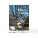 House on Hill in Winter card