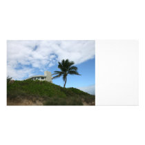 House on Hill with sky and palm tree in Florida Photo Card