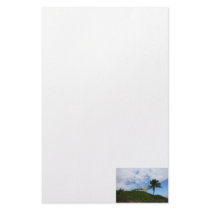 House on Hill with sky and palm tree in Florida Stationery Design