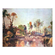House On The River With Trees And Sheep By Turner Personalized Invitation