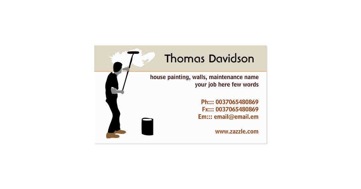 house painter business card Zazzle