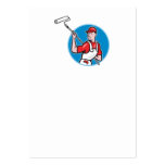 House Painter With Paint Roller Cartoon Business Card