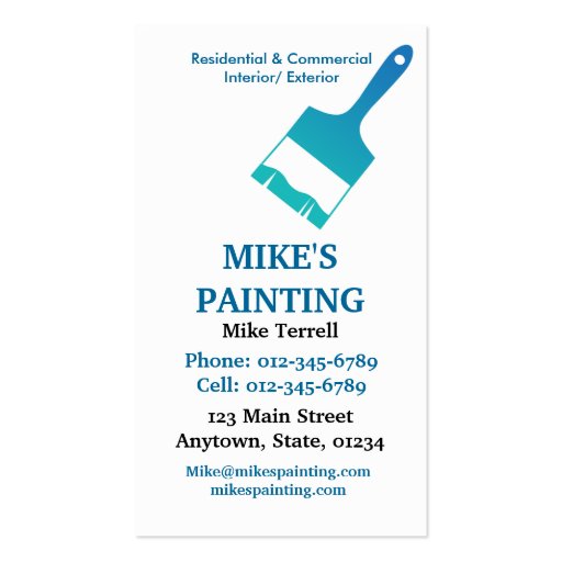 House Painter's Business Card (back side)