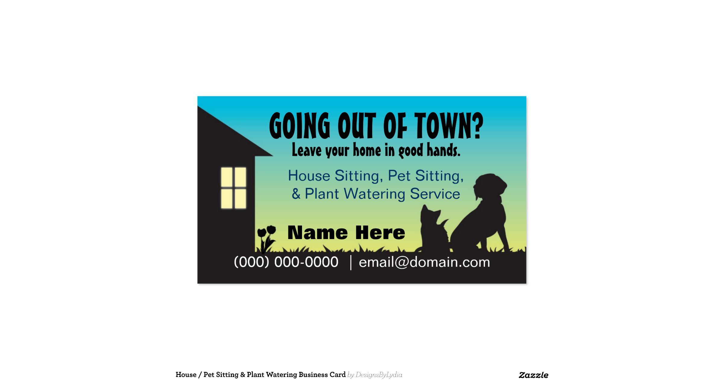 house pet sitting plant watering business card house sitting business