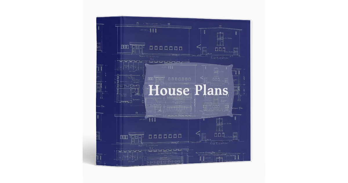 House Plans Blueprint Binder Zazzle