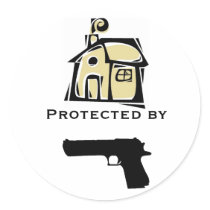House Protected By Gun Sticker